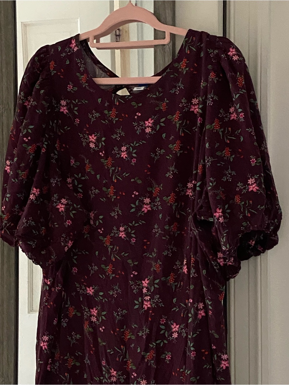 Old Navy Burgundy Floral Midi Dress